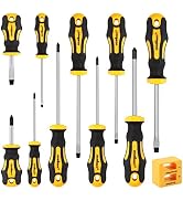 HORUSDY 11-Pieces Screwdriver Set, Magnetic 5 Phillips and 5 Flat Head Tips for Fastening and Loo...