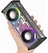 Portable Bluetooth Speaker with LED Lights&Transparent Casing, Bluetooth 5.3 Wireless Outdoor Spe...