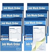 gisgfim 6 Pads Job Work Order Book 3 Part Carbonless Receipt Books Work Order Forms 5-9/16 x 8-7/...