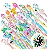 AUAUY Pencils #2 HB, Fun Pencil with Cartoon Pencil Toppers, 36PCS Wood-Cased Pencils, Graphite P...