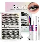 Lash Clusters Kit, DIY Cluster Eyelash Extensions 9-16mm, 30D+40D, 280pcs, D Curl Natural Volume ...