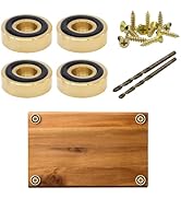 MVRPOWER 4 Pcs Brass Cutting Board Feet, 1.18 x 0.39 Inch Board Feet Legs with Non Slip Rubber Fe...
