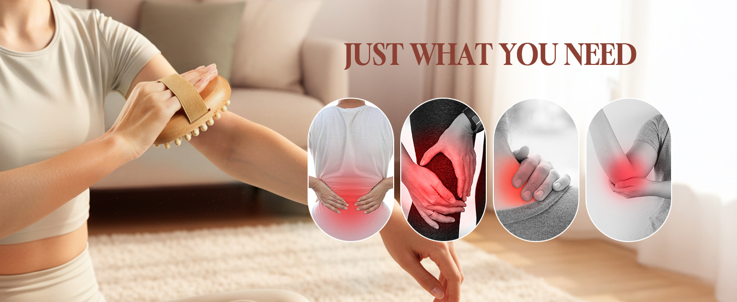 2 PCS Meridian Massage Brushes, Wood Therapy Massage for Belly Cellulite Pressure Brushes