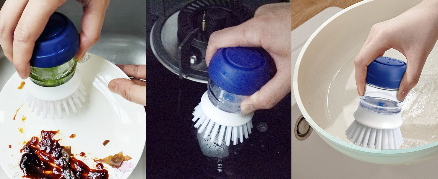 Dish Scrubber with Soap Dispenser