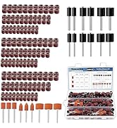 Sunxeke Sanding Drum Set for Dremel Rotary Tools-Includes 138 Aluminum Oxide Drum Sander Sanding ...