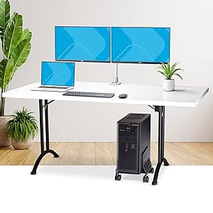 Computer Tower Cart, Rolling Mobile CPU Caddy on Wheels (Casters)