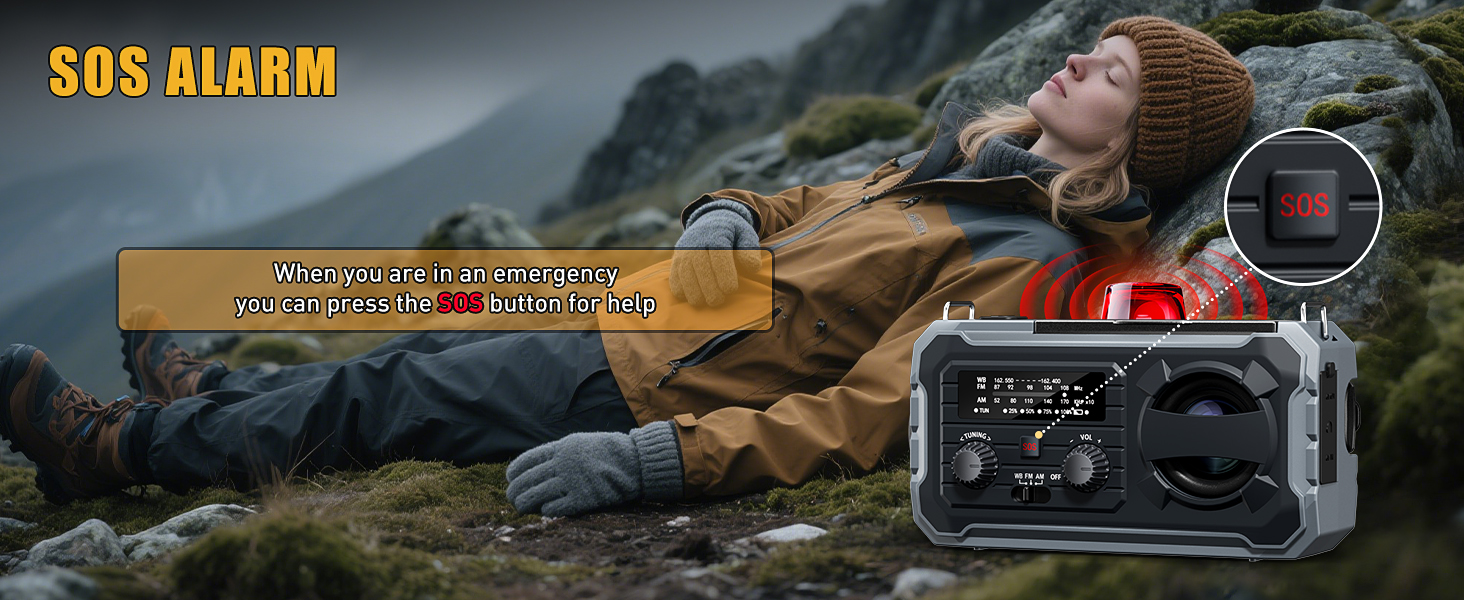 Hand Crank Emergency Radio, 10000mAh Weather Radio