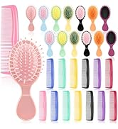 HOFASON 28 Pieces Bulk Mini Wet Hair Brush &amp; Mini Combs Set for Kids Girls Women, Easter Basket S...