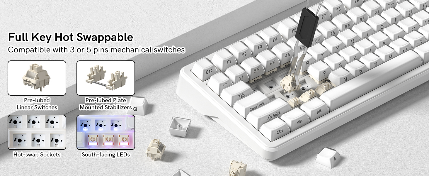 a fully hot-swappable mechanical keyboard