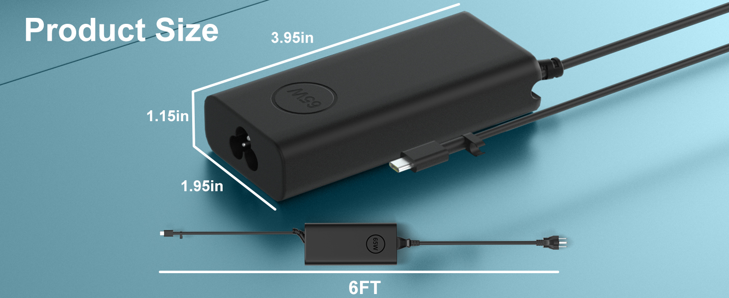 65W Charger Compatible with Dell Chromebook 11 13 14 3100/3100/3110/5190 2 in 1 3300 3380 3400