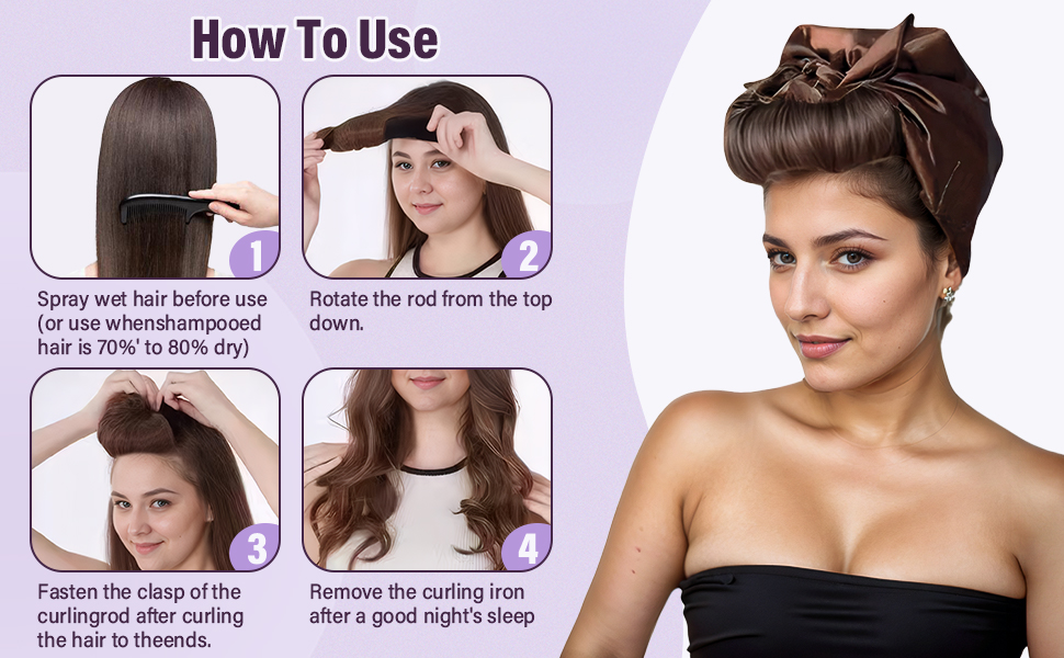 Heatless Curls Overnight Blowout Rods