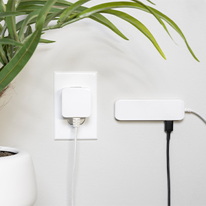 USB Power Strip Mounted to Wall