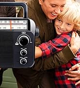 Retekess TR604 AM FM Radio,Portable Radio Plug in Wall,D Battery Operated,Large Dial,High/Low Ton...