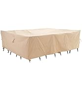 WJ-X3 Extra Large Patio Furniture Set Covers Waterproof, Outdoor Table Cover Heavy Duty, Lawn Din...