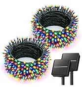 Brightown Solar String Lights Outdoor, 2 Pack Total 80FT 200 LED Solar Powered String Lights Wate...