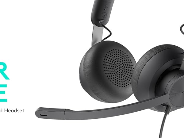 zone 750 wired on-ear headset with noise-cancelling microphone