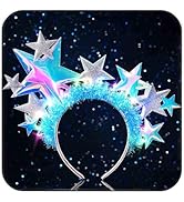 DRESBE Light Up Stars Headband LED Star Headbands Glow Party Hair Accessories for Women