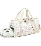 LOIDOU Kids Duffle Bag for Girls, Lightweight Girls Overnight &amp; Weekender Travel Bag with Shoe Co...