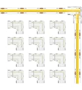 MIWISE 8mm Connectors Kit for 2-Pin COB LED Strip,12pcs Gapless L-Shaped/Corner Connectors,Solder...