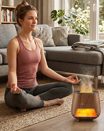 Essential Oil Diffuser, 4-in-1 Himalayan Salt Lamp, 200ml Cool Mist Humidifier, 9-Color LED