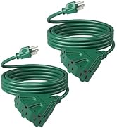 DEWENWILS 10 FT Outdoor Tri-Tap Extension Cord Splitter for Halloween, Weatherproof 16/3 SJTW Pow...