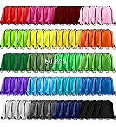 KUUQA 80Pcs Colorful Drawstring Backpack Bag Sack Drawstring Bags Bulk String Bags Storage Bags f...