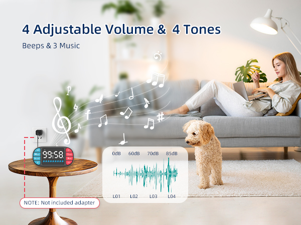 4 Adjustable Volume &amp; 4 Tones