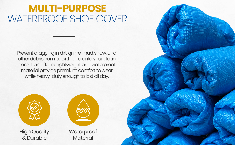 waterproof shoe covers durable blue indoor disposable extra large xl CPE