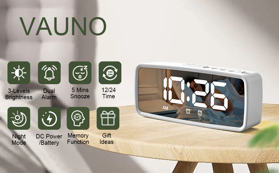 Digital Alarm Clock Battery Operated for Bedroom