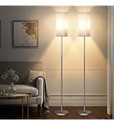 GOEBLESON 2Pack Floor Lamp, Pole with Foot Switch, Modern Standing Lamp Lamp, Minimalist Freestan...