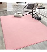 Keeko Soft Area Rugs for Bedroom Living Room, 4x6 Pink Indoor Memory Foam Fluffy Rug Modern Machi...