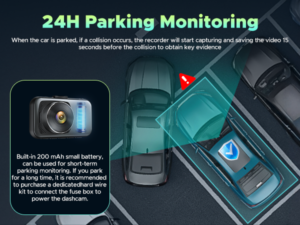 Dash Cam with 24H Parking Monitoring