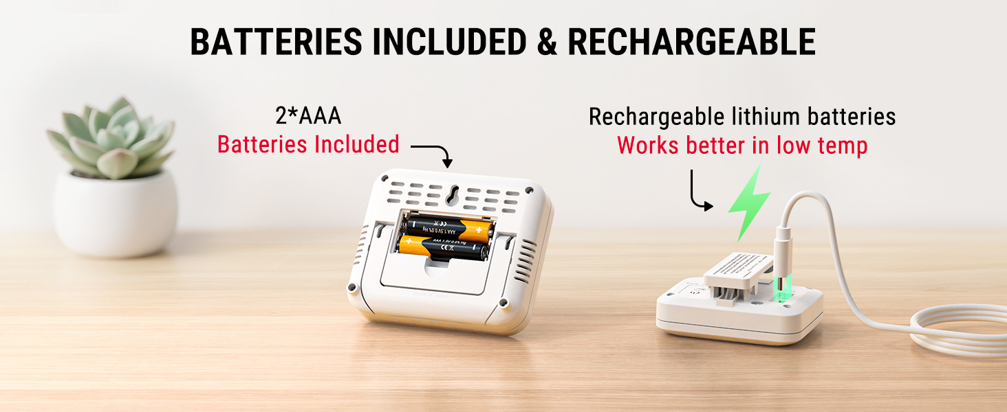 freezer thermometer with alarm batteries included