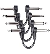 GOGHOST 6 Inch Guitar Patch Cables 4 Pack, 1/4" TS Right Angle Effect Pedal Flat Cables, Pedal Bo...