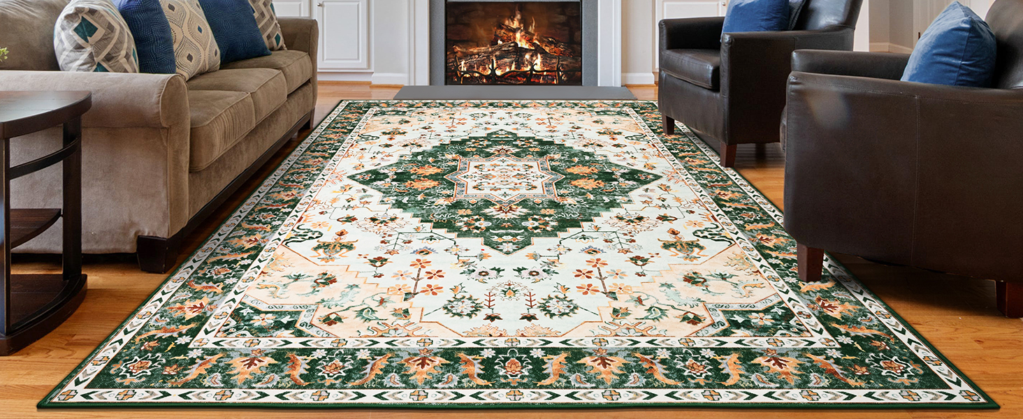 green area rug