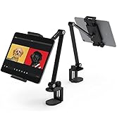 iPad Desk Mount, Adjustable Tablet Holder Clamp, 360 degree Rotation, Sturdy Aluminum Tablet Arm ...