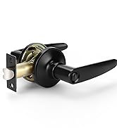 Black door knob with lever