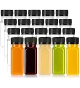 VOLCANOES CLUB [24Pcs-2oz - Small Plastic Shot Bottles with Screw Caps for Liquids,Juice,Wellness...