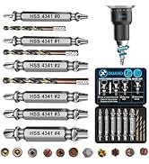 DOAHO 9 PCS Damaged Screw Extractor Set,6 PCS HSS 4341 Screw Extractor Remover Kit+3 PCS HSS 4341...