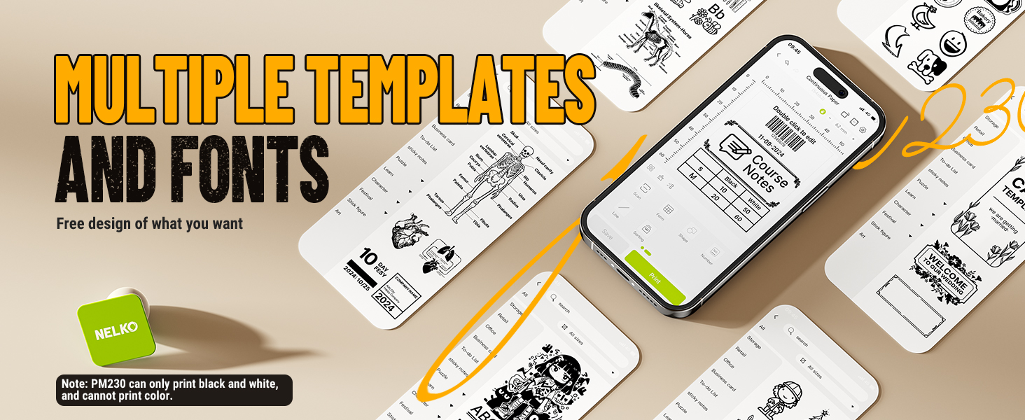 PM230 sticker printer mini printer print pods sticker maker