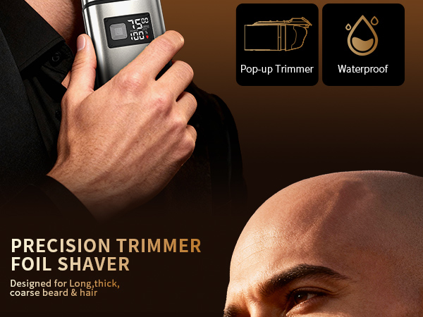 Electric Razor for men,Foil Shaver with pop-up trimmer,Cordless Sideburns Trimmer,Close clean shave
