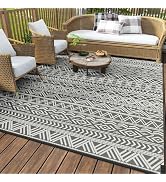 MontVoo Outdoor Rug Carpet Waterproof 5x8 Outdoor Patio Rug Mat Reverisble Plastic Straw Outdoor ...