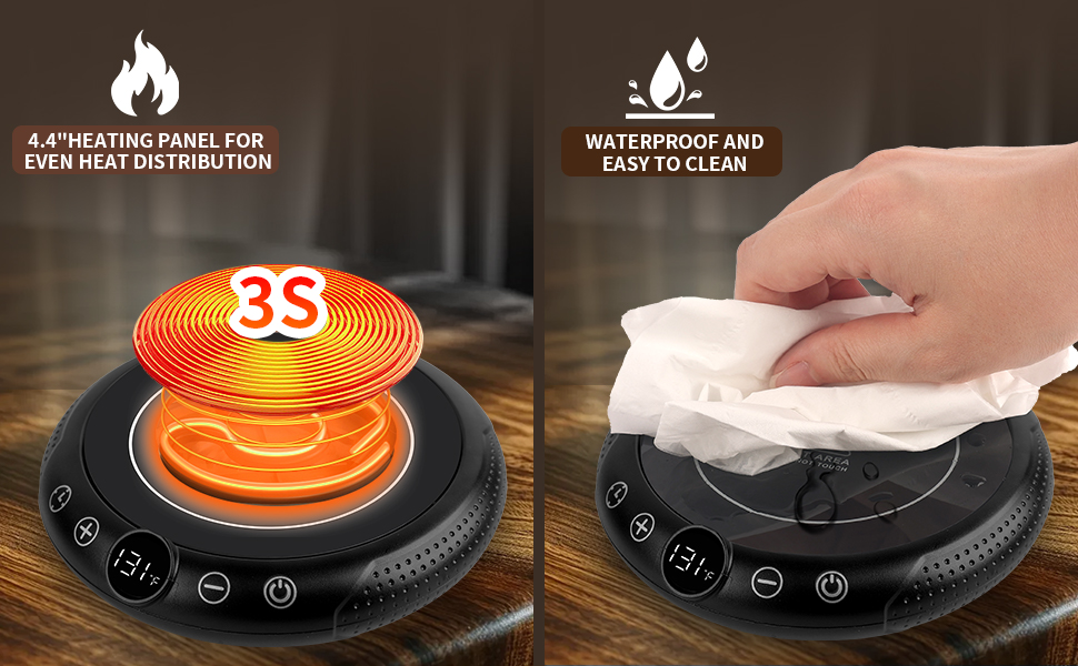 Coffee Mug Warmer Electric Coffee Cup Warmer Candle Warmer Plate 8-Temp Settings 4H Auto Shut Off