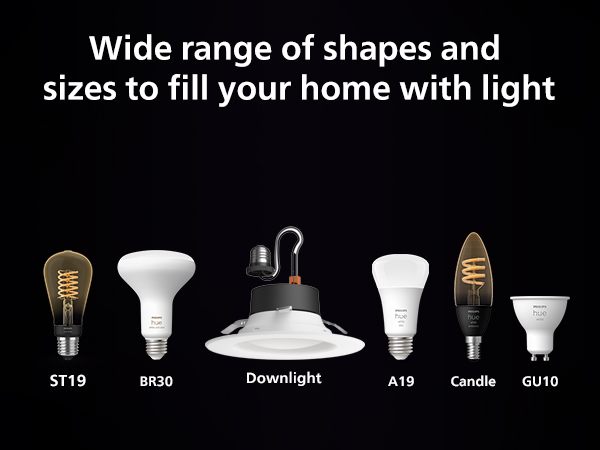 ranges of shapes and sizes