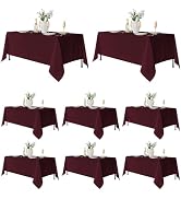 Fitable 8 Pack Table Cloth Rectangle Table: Stain and Wrinkle Resistant Tablecloth Rectangular, W...