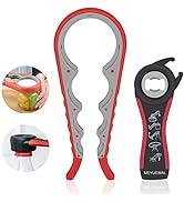 Jar Opener, 5 in 1 Multi Function Can Opener Bottle Opener Kit with Silicone Handle Easy to Use f...