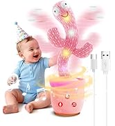 TWORIVER Rechargeable Talking Cactus Toys for Toddler,Mimicking Cactus Toy for Baby Boys Girls In...