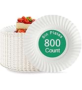 JOLLY PARTY 6 Inch White Paper Plates Uncoated, Everyday Disposable Paper Plates, Light Weight Sm...