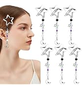6 Pcs Star Snap Hair Clips 1.69Inch Y2K Silver Metal Hair Barrettes Cute Hair Pins with Charms 20...