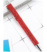Gryshanyun Rhinestone Ballpoint Pens, Red Bling Metal Design, Black Ink, Correction Supplies Ball...